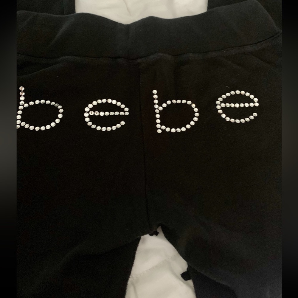 BEBE rhinestone & drawstring lounge pant